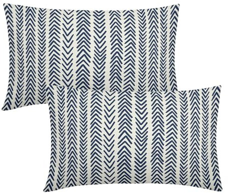 Lendenkissenbezüge mit Fischgrätenmuster und Ikat-Stammesmuster, Boho-Stil, Bohemian, ethnisch, dekorativ, modern, Baumwolle, Leinen, Bauernhaus, Heimdekoration, für Sofa, Couch, Veranda, Outdoor,