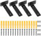 4 Pcs Équerre Étagère de Fixation, 150mm Equerre Etagere Murale, Support Etagere Murale, Supports d'étagère en Bois, Equerre de Fixation Murale, Etagere Murale Fixation Invisible Flottants, Noire