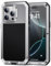 Lanhiem for iPhone 16 Pro Metal Case, Heavy Duty Shockproof Tough Rugged Case with Built-in Glass Screen Protector, 360 Full Body DustProof Protective Cover for iPhone 16 Pro 6.3, Silver