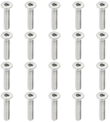 PATIKIL M2 x 10mm Flat Head Socket Cap Screws, 100 Pack 304 Stainless Steel 18-8 Machine Screws Flat Countersunk Bolts Hex Socket Drive Fasteners Grade 6.8
