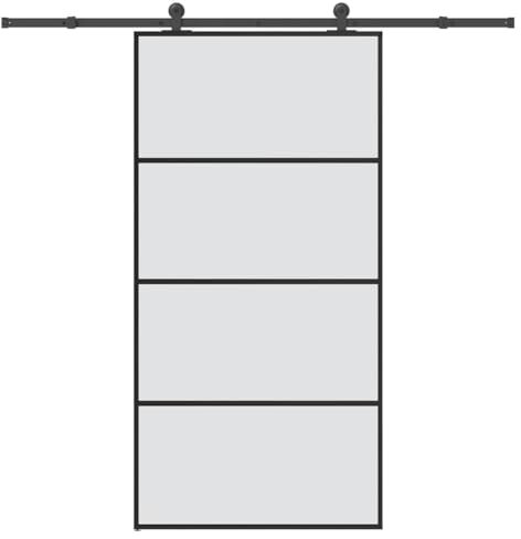 vidaXL Porte coulissante et kit de quincaillerie 102,5x205cm Verre ESG, porte coulissante sur rail, porte coulissante intérieure, porte coulissante de salle de bain