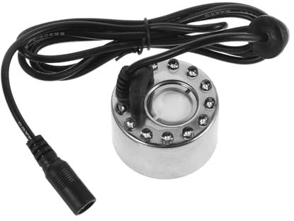 Happyyami Aluminium Nebelmaschine mit 12 LED Leuchten für Garten, Silber