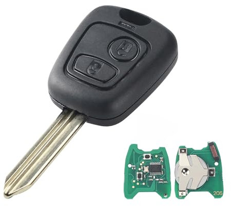 Heart Horse Carcasa Mando Llave de Coche, 2 Botones Funda de Llave Remota para Citroen Xsara Picasso Berlingo C2 C3 C4 Carcasa Repuesto Llave Remoto con 433Mhz ID46 Chip SX9 Hoja