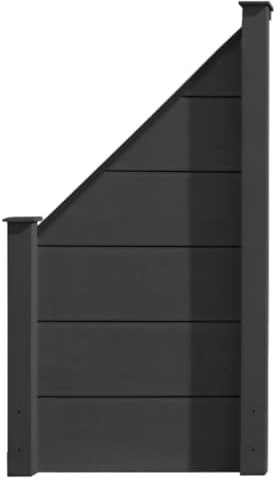 HORI Sichtschutzzaun XXL Schräg | WPC | Sichtschutz | Gartenzaun | Zaun | Lamellenzaun Farbe Anthrazit