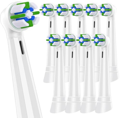 Aufsteckbürste, kompatibel mit Oral B iO, kompatibel mit elektrischen Zahnbürsten Oral-B io Serie 2 3 4 5 6 7 8 9 10, mittlere Härte, 10 weiß