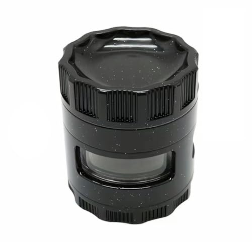 Herb Grinder Metal, Large with Pollen Catcher, Aluminium 63mm/2.5 (Black)