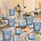 Lot de 10 bougeoirs en verre mercure côtelés assortis pour décoration de mariage, fête prénuptiale (10, bleu)
