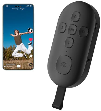 TikTok Scrolling Remote Control, Youtube Shorts Fingertip Clicker, Pagina Turner per la lettura di eBook, Controller di scatto della fotocamera per foto e video, connessione tramite Bluetooth USB C
