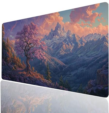Mouse Mat Landscape Desk Mat Large 1600x800x3 mm Waterproof Gaming Mouse Pad Tree Mousepad Soft Smooth Surface and Non-Slip Rubber Base Keyboard pad for Gaming PC, Laptop, Office Desk Model-04750