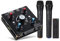 Sxmrmnx Máquina de karaoke con micrófono doble, amplificador de potencia de sonido Bluetooth 5.0, amplificador integrado y reproductor de disco U, subwoofer de audio para el hogar