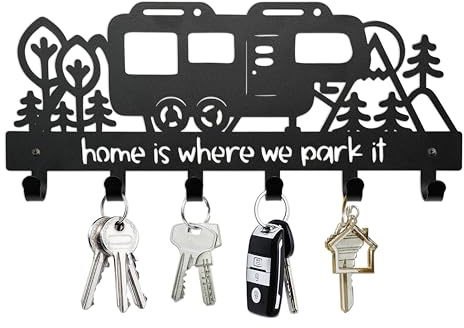 dryelves Metal Camper Key Holder, 11 inches Camper RV Decor Rack Hanger