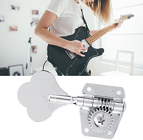Akozon 1 Stück Silber Stahl Vintage E-Bass Stimmgerät Knöpfe Feinabstimmungswerkzeug für die Rechte Reihe Links (Für die linke Reihe)