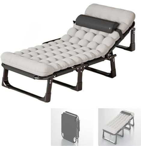 Tragbare Sonnenliegen & Liegestühle Gartenstühle Faltbares Campingbett mit Matratze Outdoor Liege für Erwachsene Klappbares Gästebett für Garten & Terrasse