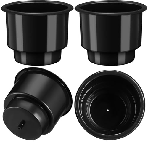 TOYANDONA 4pcs Black Pp Plastic Cup Holders Insert for Car, Sofa, and Office Desk Armrest – Drink Holder for Vehicle Mounted Water Cups and Couch Table Use