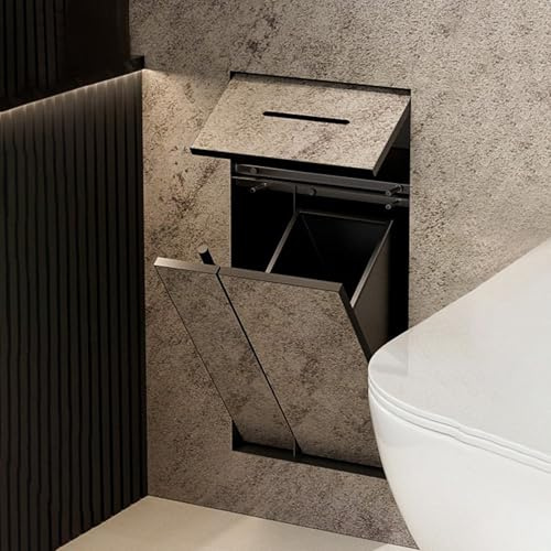 Recessed Toilet Paper Holder and Built-in Organizer for Hidden Wall-Mounted Storage