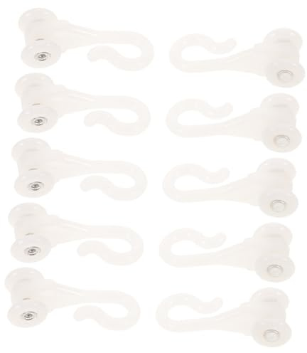 STOBAZA 10 Pezzi Ganci a U per Tende e Zanzariere da Soffitto in Plastica Bianca, Scorrevoli per Binari Baldacchino, Uso Multifunzionale per Decorazione Casa e Letto