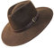 B&S Premium Lewis - Fedora Hut mit breiter Krempe - 100% Wollfilz - wasserfest - Lederband - 54cm Dunkelbraun