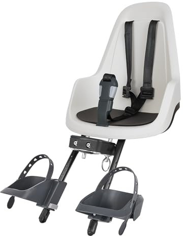 BOBIKE 8012500002 - GO MINI Seggiolino Anteriore Da Bicicletta Al Telaio – Sicuro & compatto Per bambini da 9 mesi a 3 anni fino a 15 kg, Vaniglia Cup Cake