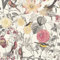 Englische Tapete mit Vögel Muster rot gelb creme | Vintage Blumentapete mit Vogel und Lilie | Romantische Vlies Vogeltapete mit Blumen für Schlafzimmer | Rolle (10,05 x 0,53 m) = 5,33 m²