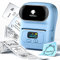 Phomemo M110 Bluetooth Etikettendrucker Barcode Etikettendrucker beschriftungsgerät Selbstklebend Label Printer für Unternehmen,QR-Code,Schmuck,Einzelhandel,Kompatibel mit Telefonen & PC-System,Blau
