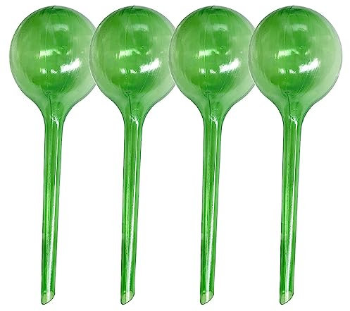 EWENYS 4 Pack Plant Self Watering Bulbs, Ø 8cm Aqua L Size, Self Watering Globes for Holiday Plant Watering,Self watering system for your plants up to 2 weeks Drip Irrigation Device (Green)