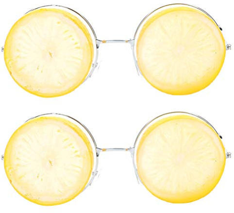 Amosfun Stück Beach Party Brille Lustige Cosplay Brille Zitronenförmige Party Brille Hochzeitsfoto Prop (Gelb)