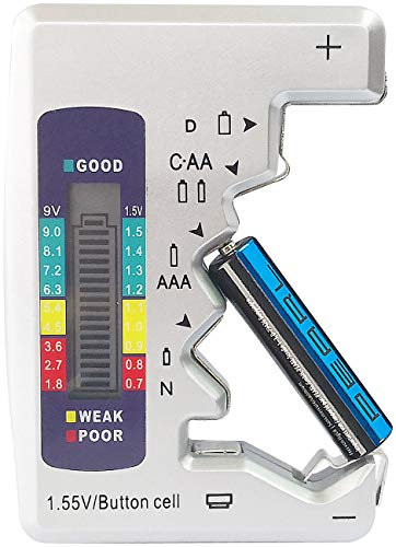 tka Köbele Akkutechnik Batterientester: Kompakter Multi-Batterietester mit LCD-Display für gängige Batterien (Batteriemesser, Tester, Knopfzellen)