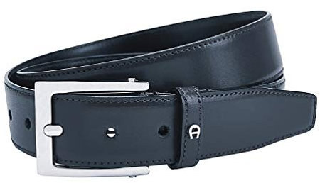 Aigner Gürtel Basic mit S-Schließe silber 126446 Marine-95cm