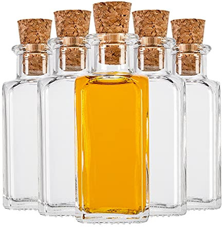 SUPERBUTELKI.PL Quadra - Bottiglie di vetro da riempire, eleganti e moderne, adatte per conservare vino, tinture, miele e sciroppi, bottiglie vuote con tappo, 10 pezzi, 100 ml