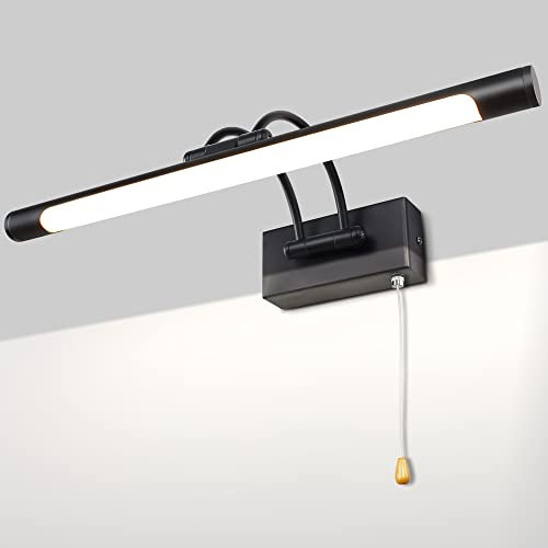 TYhogar LED Badezimmer Spiegel Lampen Wandleuchte Bilderleuchte Nachttischleuchten Mit Schwenkbarem Lampenkopf Zugschalter Wandleuchter Beleuchtung Fixture, 8W IP44 Wandbeleuchtung Leselampen 40cm