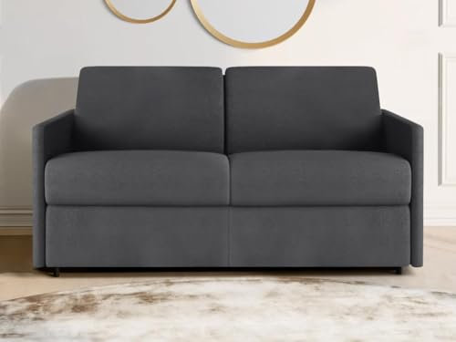 Vente-unique Schlafsofa 2-Sitzer - Liegefläche: 120 cm - Matratzenhöhe: 22 cm - Stoff - Grau - CALIFE