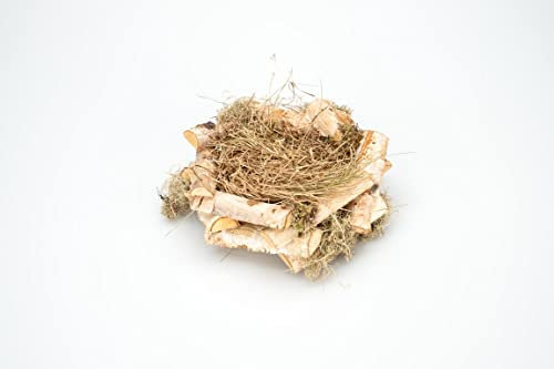 NaDeco Osternest aus Birkenzweigen in Natur, mit einem Durchmesser von 15 cm | Osternest | Deko-Nest | Ostereier-Nest | Strohnest | Osterdeko | Osterdekoration, Material:Halbierte Zweige