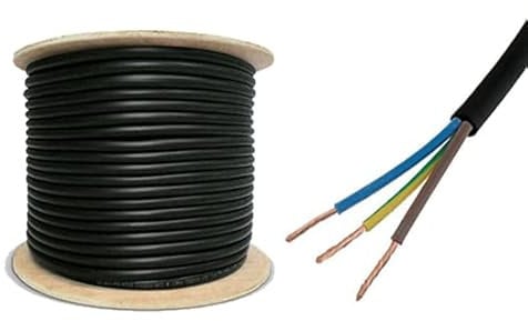 Lightologist 15mtr cut 3183Y 13 AMP Electrical Cable Black Round Mains Wire Flex 1.5mm 240V 3 Core
