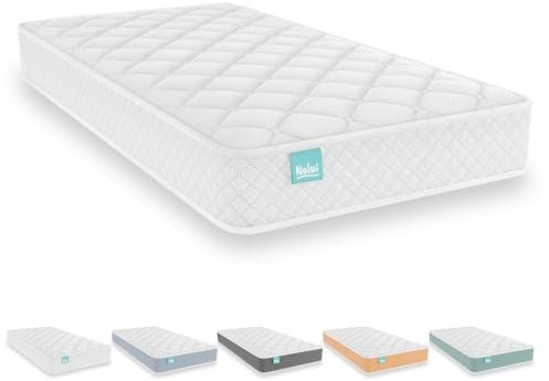 Nalui - Colchón Cuna Viscoelástico 60 x 120 cm Baby One Núcleo HR Adapt Foam, Tejido 3D Transpirable y Tejido Strech Hipoalergénico, Certificado Oeko-Tex® | Hecho en España. Altura ±12cm, Blanco