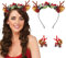 IYOU Weihnachten Haarbänder Haarspangen Rot Rentier Geweih Haarband Blume Liebe Ohr Weihnachts Haarschmuck für Party Halloween Cosplay