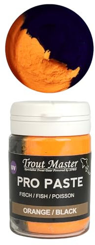Trout Master Forellenpaste zum Forellenangeln 60g Pro Paste Teig, Farbe/Aroma:Orange/Black/Fish