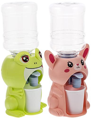 STOBOK Girl Toys Mini Water Dispenser Toy,2pcs Simulation Drink Water Machine Cartoon Drinking Fountains Toys for Kids House Pretend Role Decor Kids