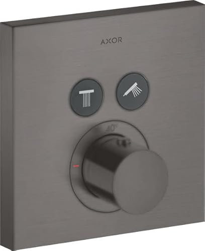 hansgrohe AXOR Starck ShowerSelect Square Thermostat Unterputz für 2 Verbraucher, 36715340, Farbe: Brushed Black Chrome