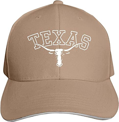 LOUJIN Texas Longhorn Lone Star State Texas Strong Hat Baseball Cap Duck Tongue Cap Outdoor Cap Fashion Black, braun