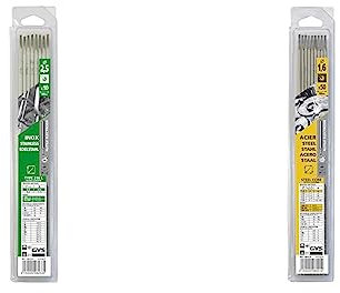 GYS - ELECTRODES Inox 316L ø2, 5 - Blister de 10 - CONSOMMABLE Soudure Arc/MMA - Toutes positions - A L'electrode - Amorcage Des 40V & ELECTRODES Rutiles Acier Ø 1, 6 E6013 - ETUI de 50