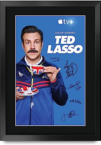 HWC Trading FR A3 Ted Lasso Geschenke Gedrucktes Signiertes Autogramm Poster für Fans von Fernsehn Memorabilien - A3 Gerahmt