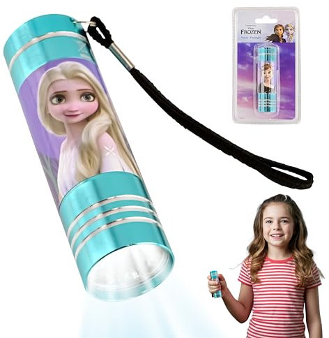 SRV Hub Lampe torche à 9 LED La Reine des Neiges, mini lampes de poche en aluminium bleu ciel de 8,7 cm avec lanière, le nouveau modèle de vente, veilleuses de poche pour les urgences extérieures