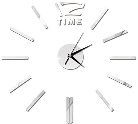 Reloj adhesivo de pared, 3D, sin marco, silencioso, sin tictac, diámetro adhesivo, 60 cm, reloj de pared , kit de reloj pequeño para decoración del hogar, sala de estar, dormitorio