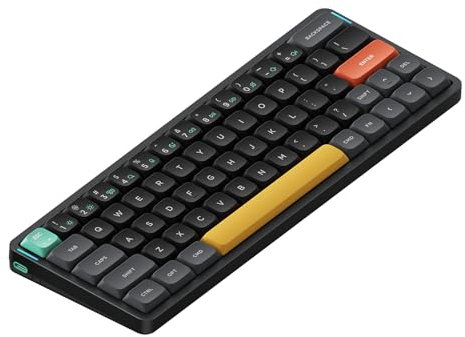 Nuphy Air60 v2 Mechanical Keyboard QMK/VIA, 60% Low Profile Wireless Keyboard, Bluetooth 5.1, 2.4GHz & Wired Connection, Compatible with Windows and Mac OS Systems - Basalt Black Switch Cowberry