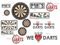 Darts Sticker Set - 14 Stück Dart Aufkleber Dart Sticker