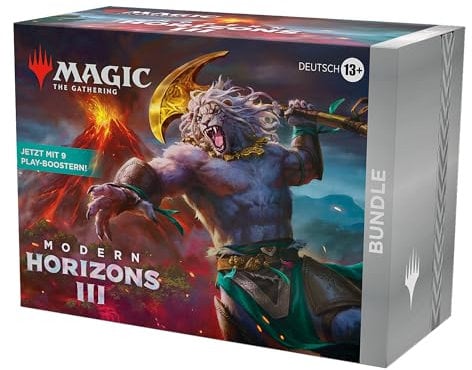 Magic: The Gathering Modern Horizons 3 Bundle – 9 Play-Booster, 30 Länderkarten + exklusives Zubehör (deutsche Version)