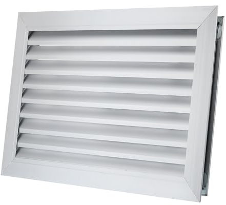 PATIKIL Door Air Vent Cover, 20 x 12 Inch, Aluminum Grille Ventilation Cover, Louvered Door Vent Grille, for Cabinet Wardrobe Door, Silver Tone