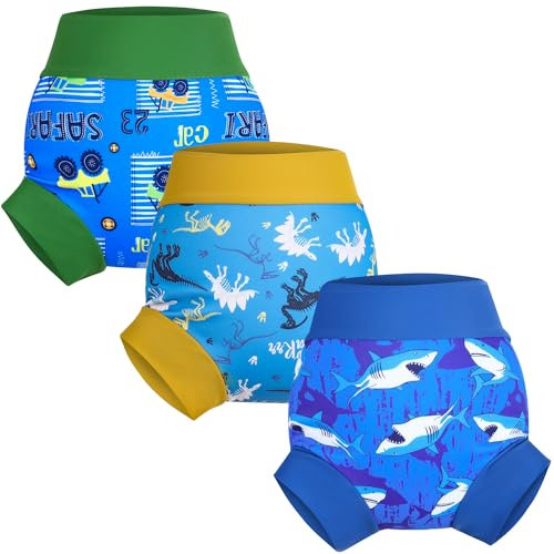 FLYISH DIRECT Schwimmwindel Wiederverwendbare, Wasserdichte Schwimmwindel für Jungen und Mädchen, Wasserdichte Badebekleidung für Babys, S/4T