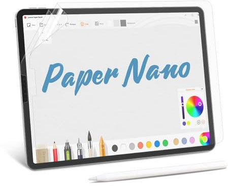 MOBDIK 2 Pezzi Paper Pellicola Protettiva per iPad Pro 12.9 (2022/2021 / 2020/2018) Disegna Come su Carta, Antiriflesso, Compatibile con Apple Pencil