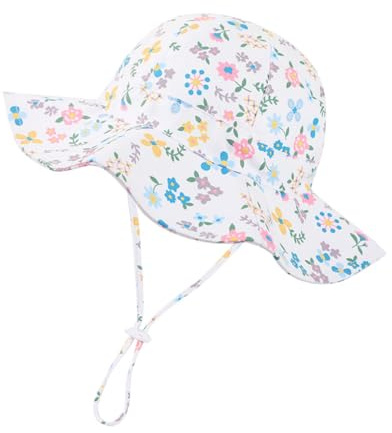 Volicph Baby Sommerhut Mädchen Sonnenhut Kleinkind Strandhut Baby Bucket Hat UPF 50 für Baby Mädchen Säugling Kind Kleinkind
